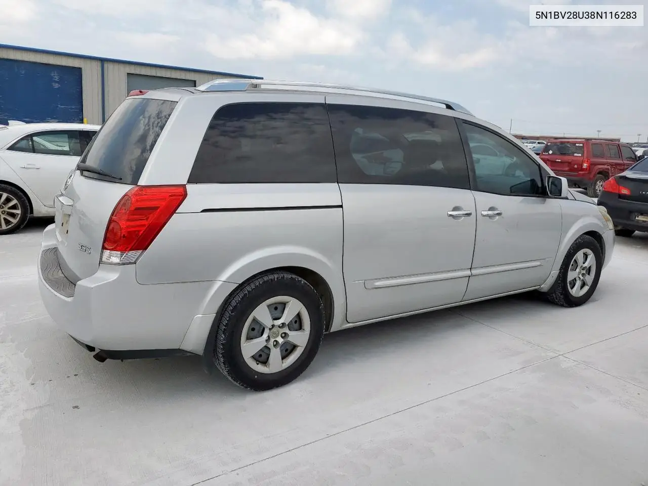 2008 Nissan Quest S VIN: 5N1BV28U38N116283 Lot: 58097935