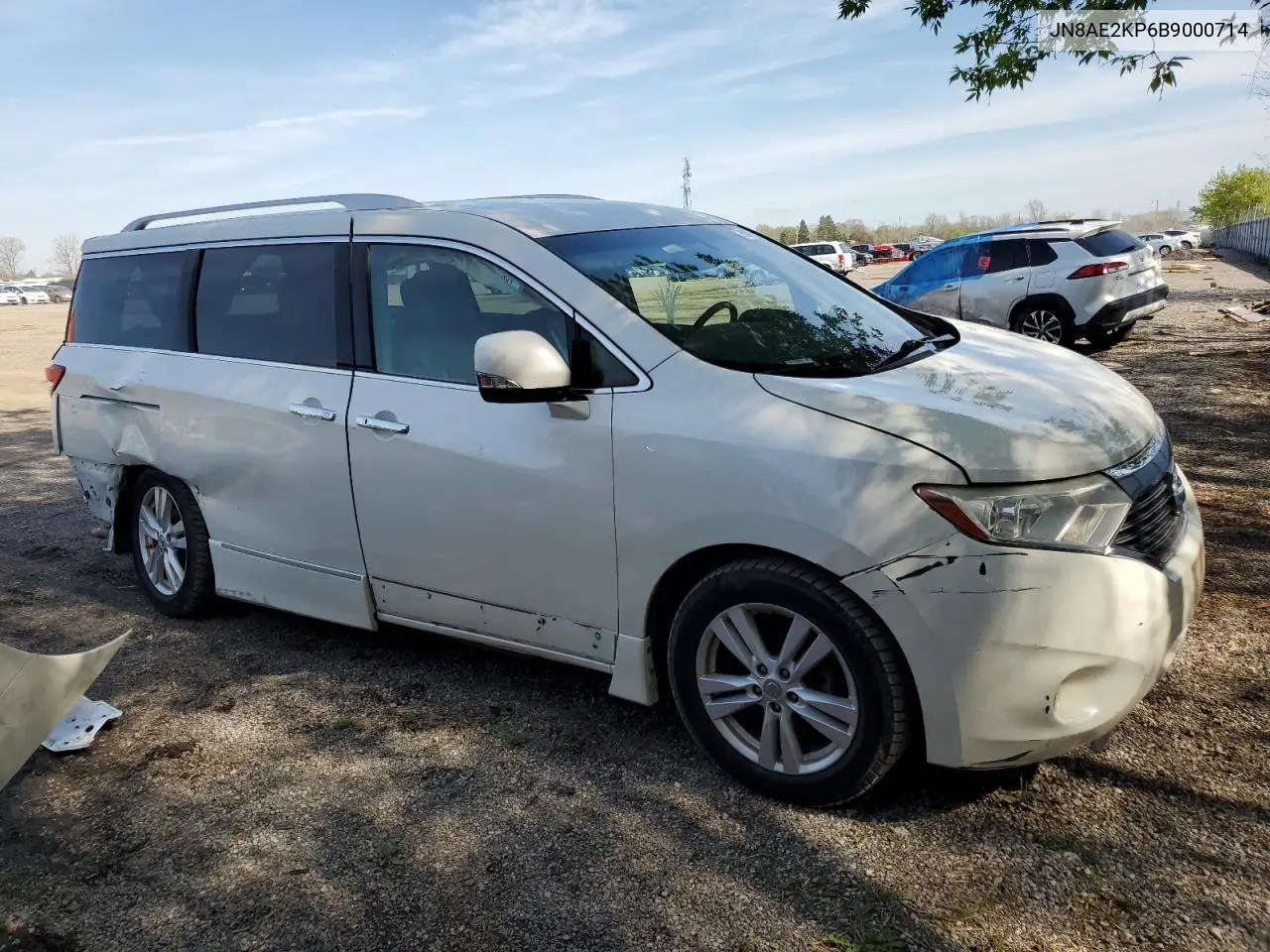 2011 Nissan Quest S VIN: JN8AE2KP6B9000714 Lot: 55072985