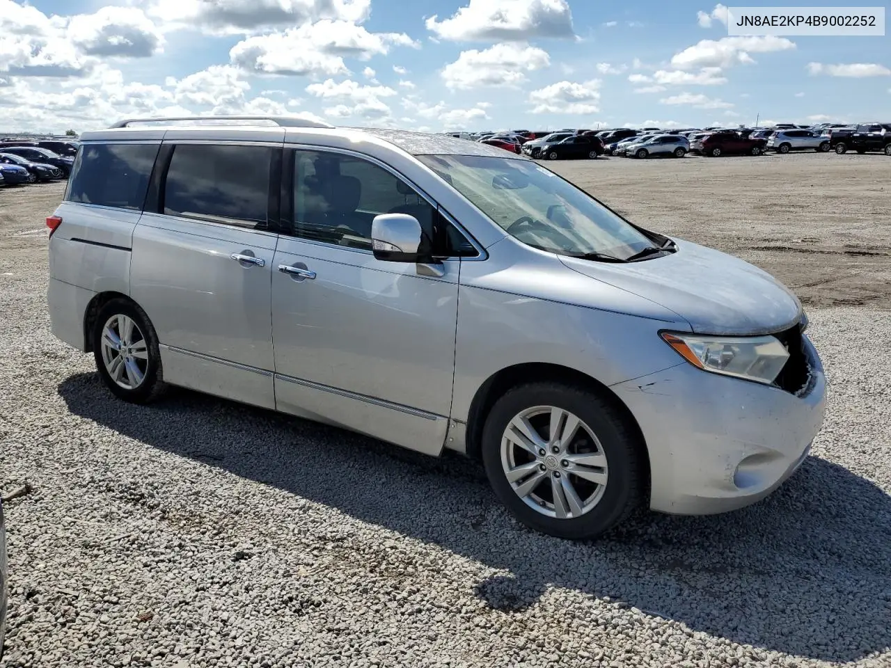 2011 Nissan Quest S VIN: JN8AE2KP4B9002252 Lot: 56016855