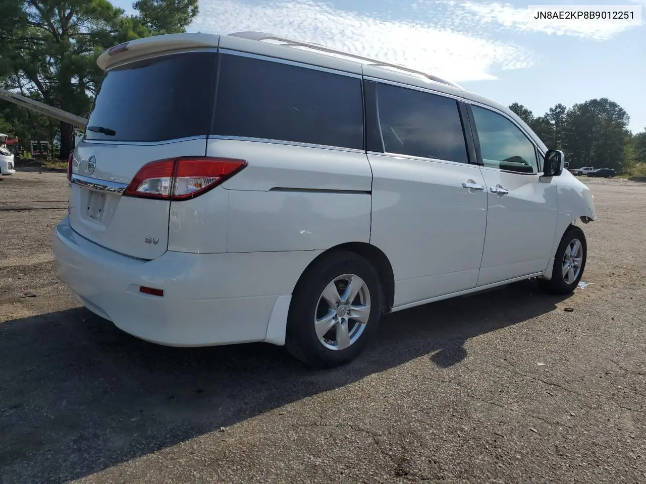 2011 Nissan Quest S VIN: JN8AE2KP8B9012251 Lot: 62587625
