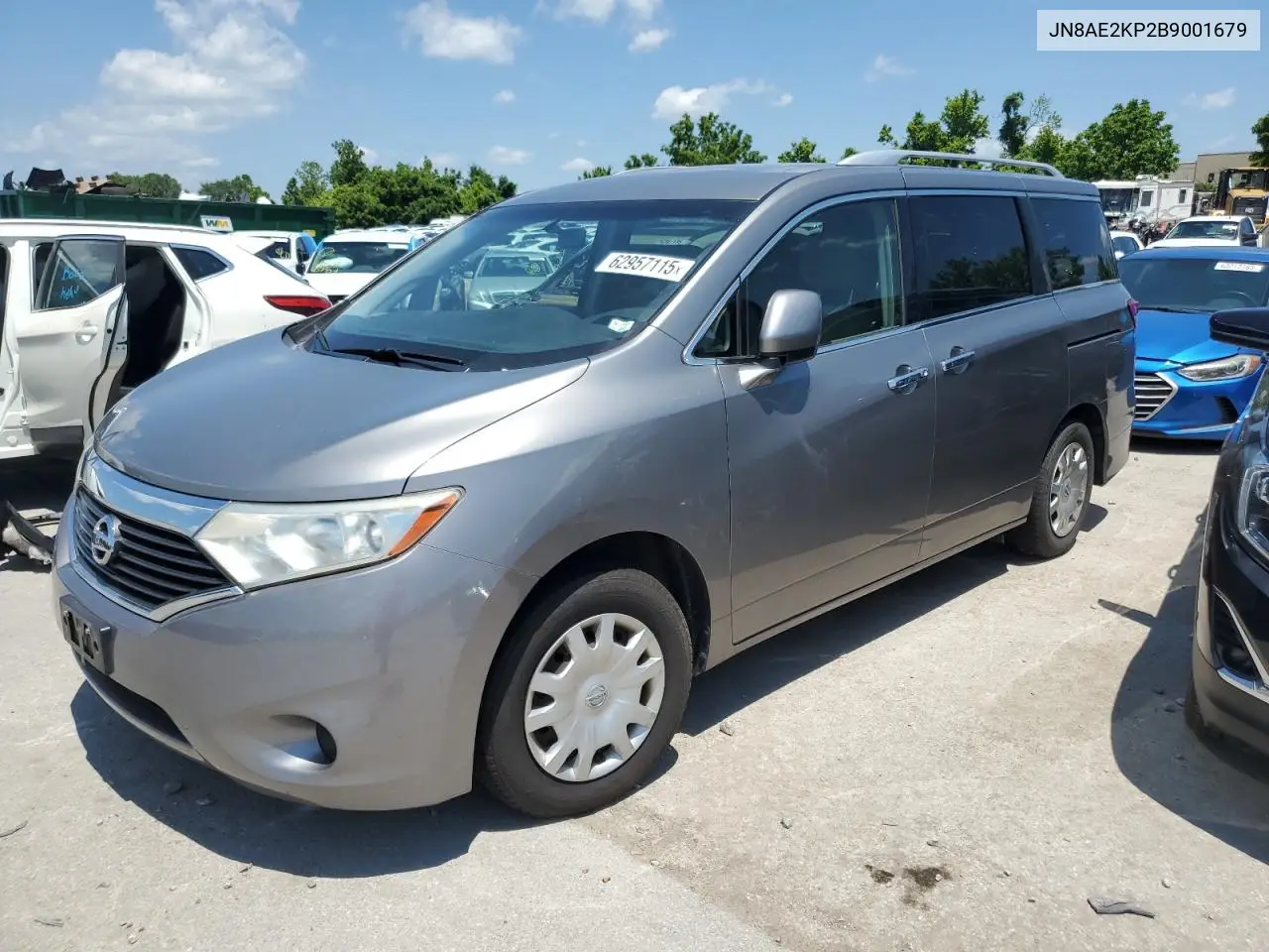 2011 Nissan Quest S VIN: JN8AE2KP2B9001679 Lot: 62957115