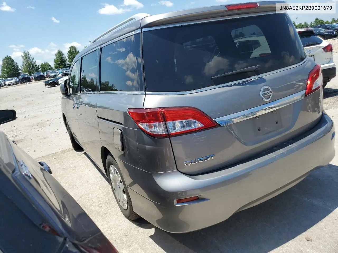 2011 Nissan Quest S VIN: JN8AE2KP2B9001679 Lot: 62957115