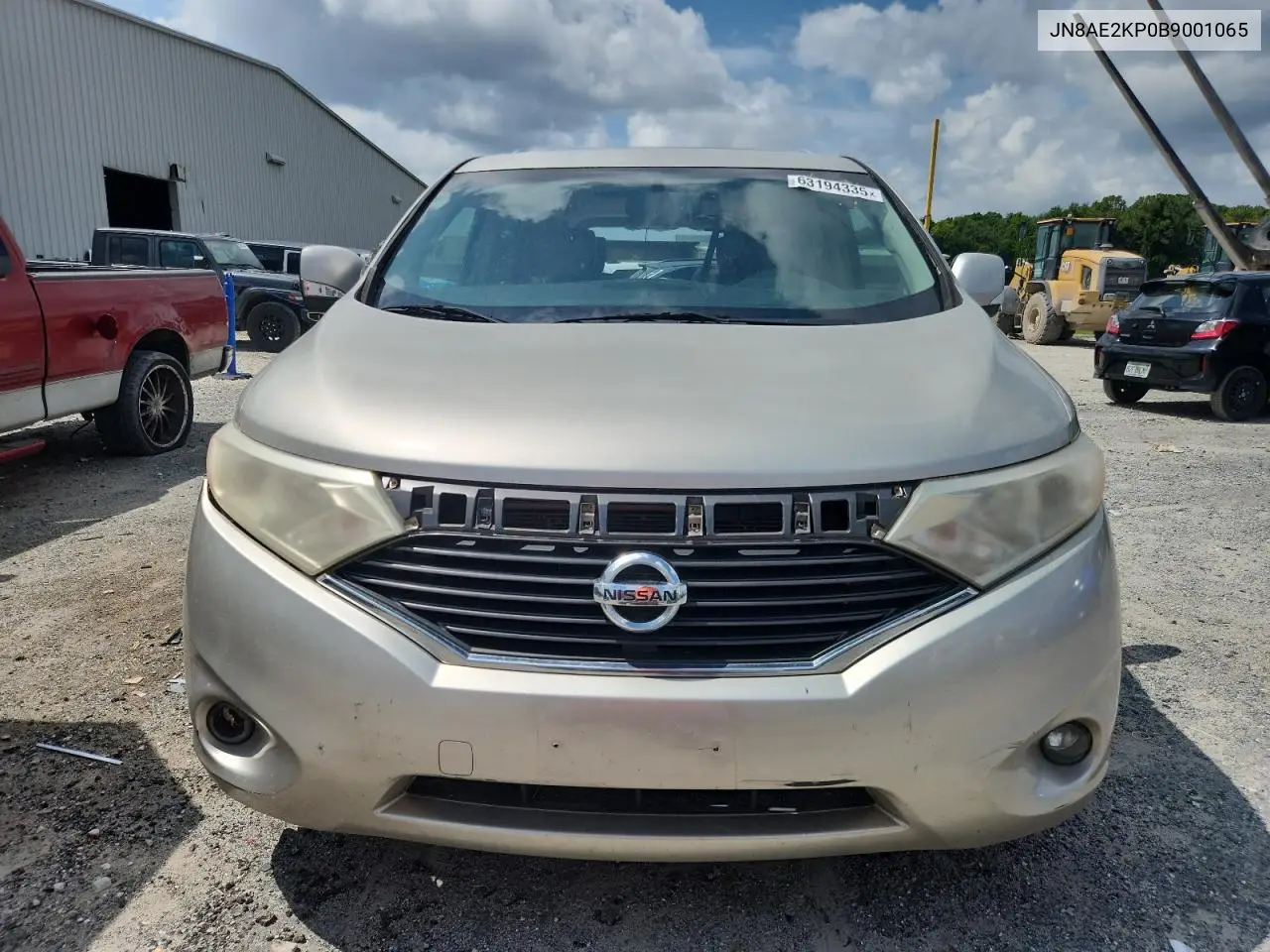 2011 Nissan Quest S VIN: JN8AE2KP0B9001065 Lot: 63194335
