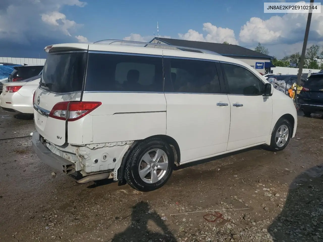 2014 Nissan Quest S VIN: JN8AE2KP2E9102144 Lot: 54987275