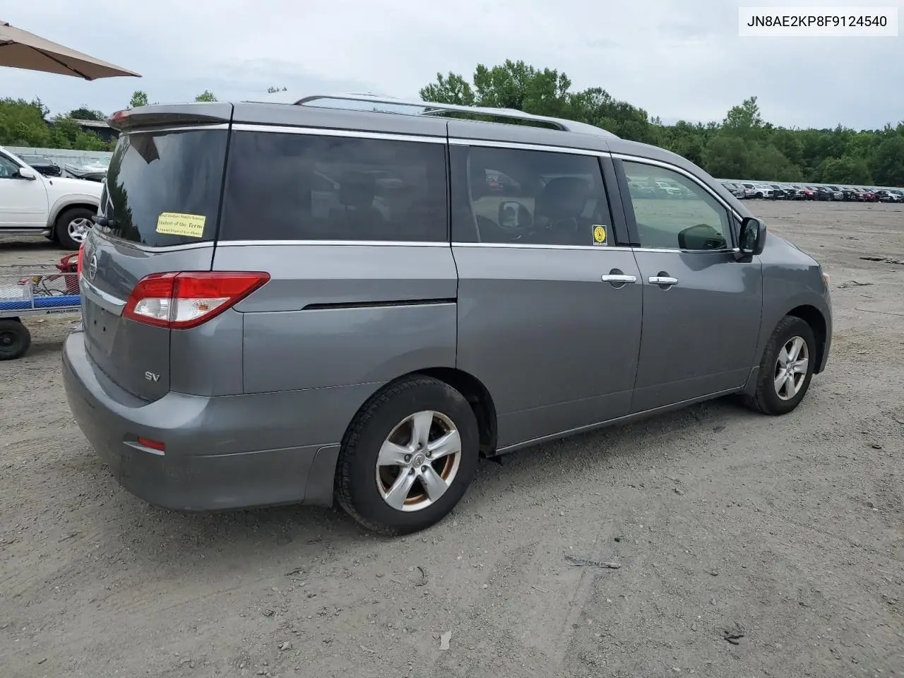 2015 Nissan Quest S VIN: JN8AE2KP8F9124540 Lot: 63100095