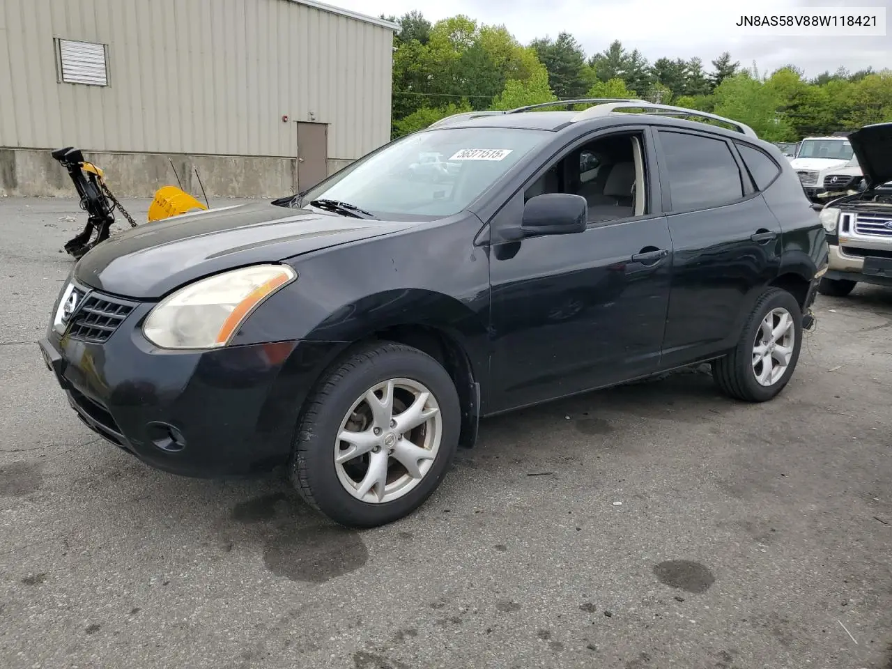 2008 Nissan Rogue S VIN: JN8AS58V88W118421 Lot: 56371515