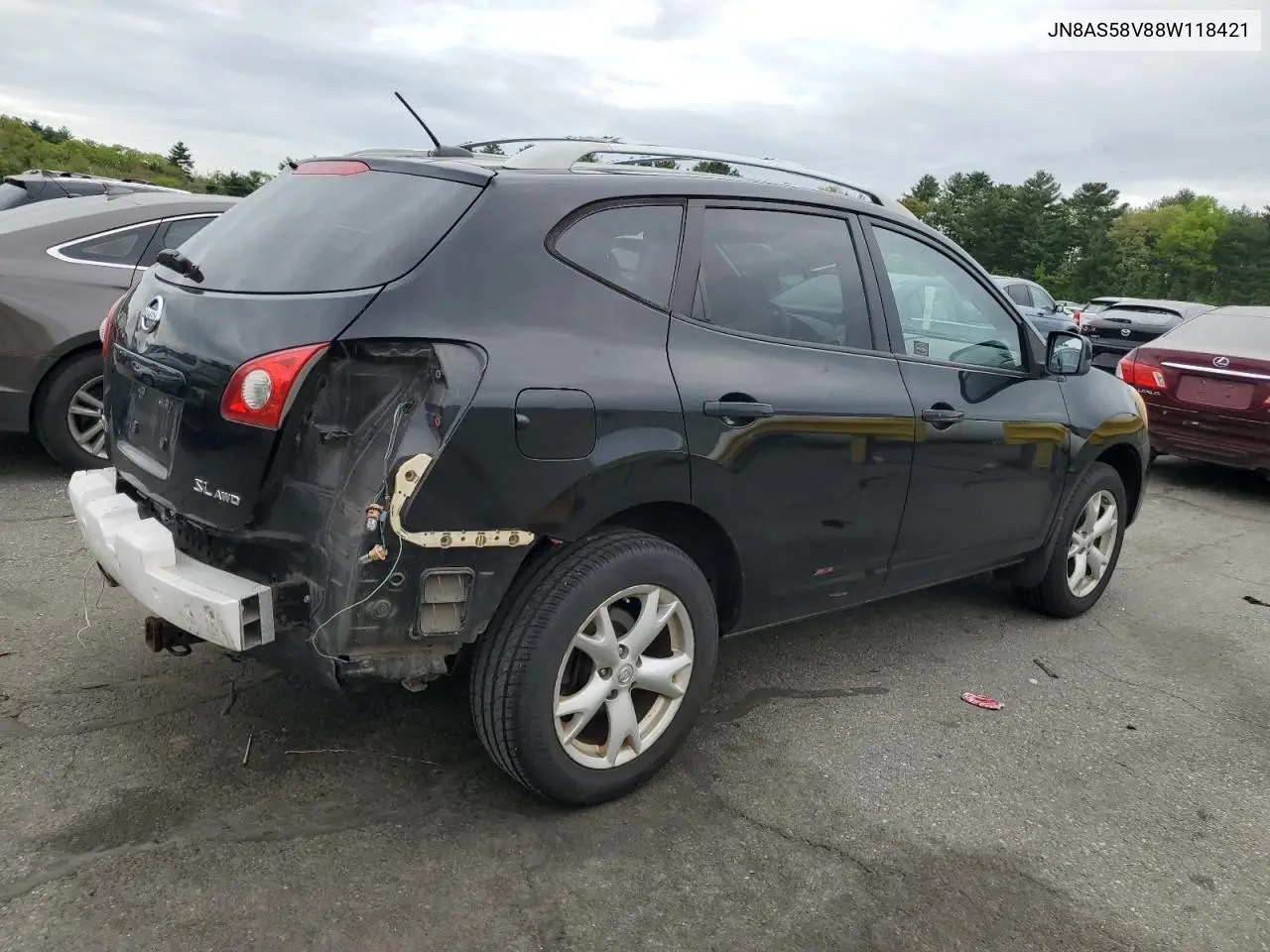 2008 Nissan Rogue S VIN: JN8AS58V88W118421 Lot: 56371515