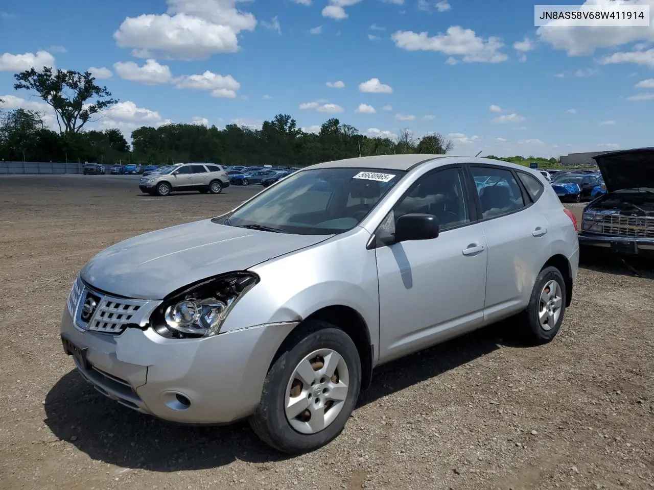 2008 Nissan Rogue S VIN: JN8AS58V68W411914 Lot: 56630965