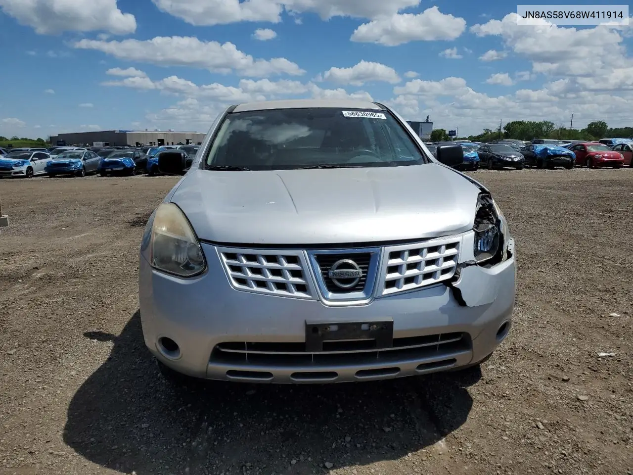 2008 Nissan Rogue S VIN: JN8AS58V68W411914 Lot: 56630965