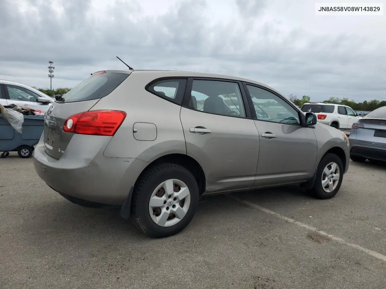 2008 Nissan Rogue S VIN: JN8AS58V08W143829 Lot: 56967145