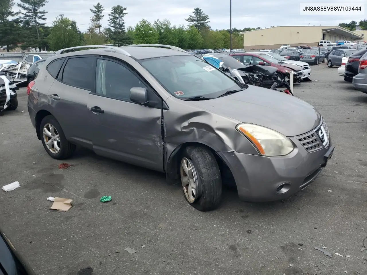 2008 Nissan Rogue S VIN: JN8AS58V88W109444 Lot: 57139485