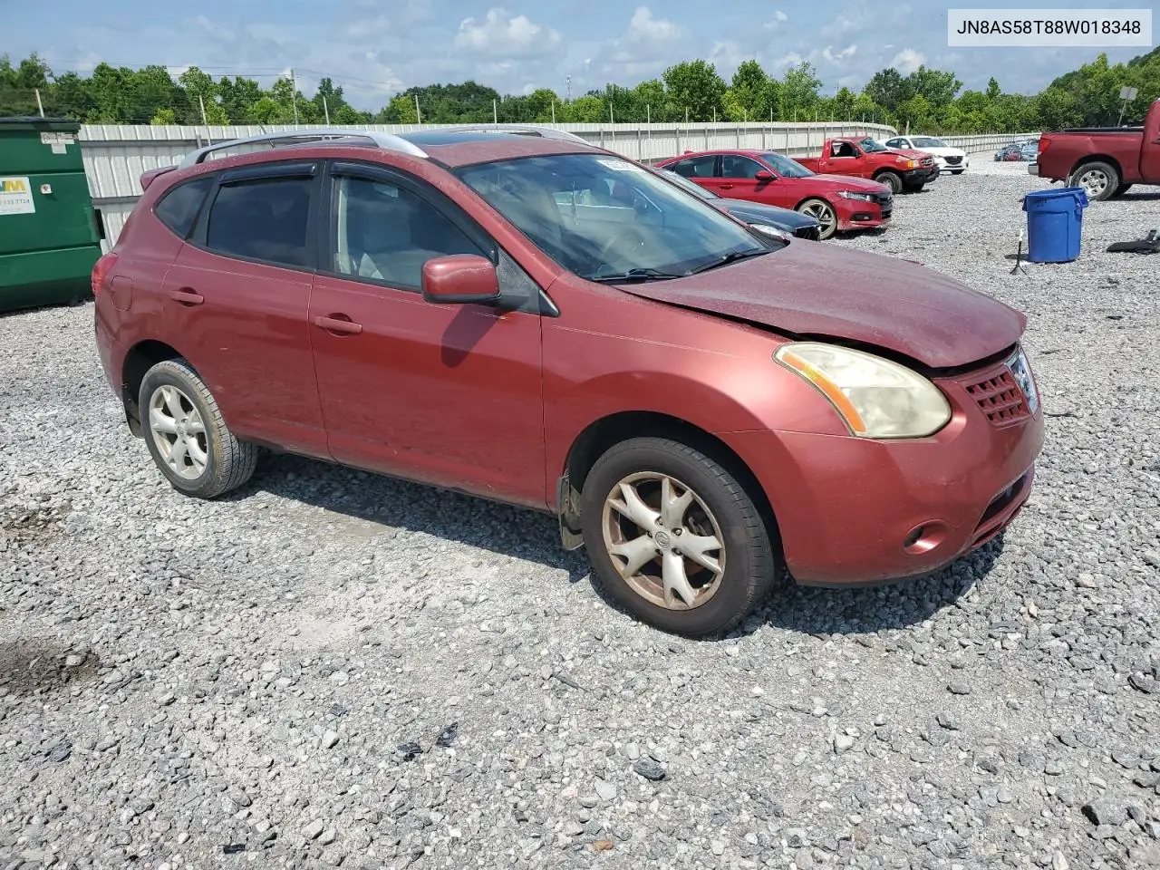 2008 Nissan Rogue S VIN: JN8AS58T88W018348 Lot: 62212955