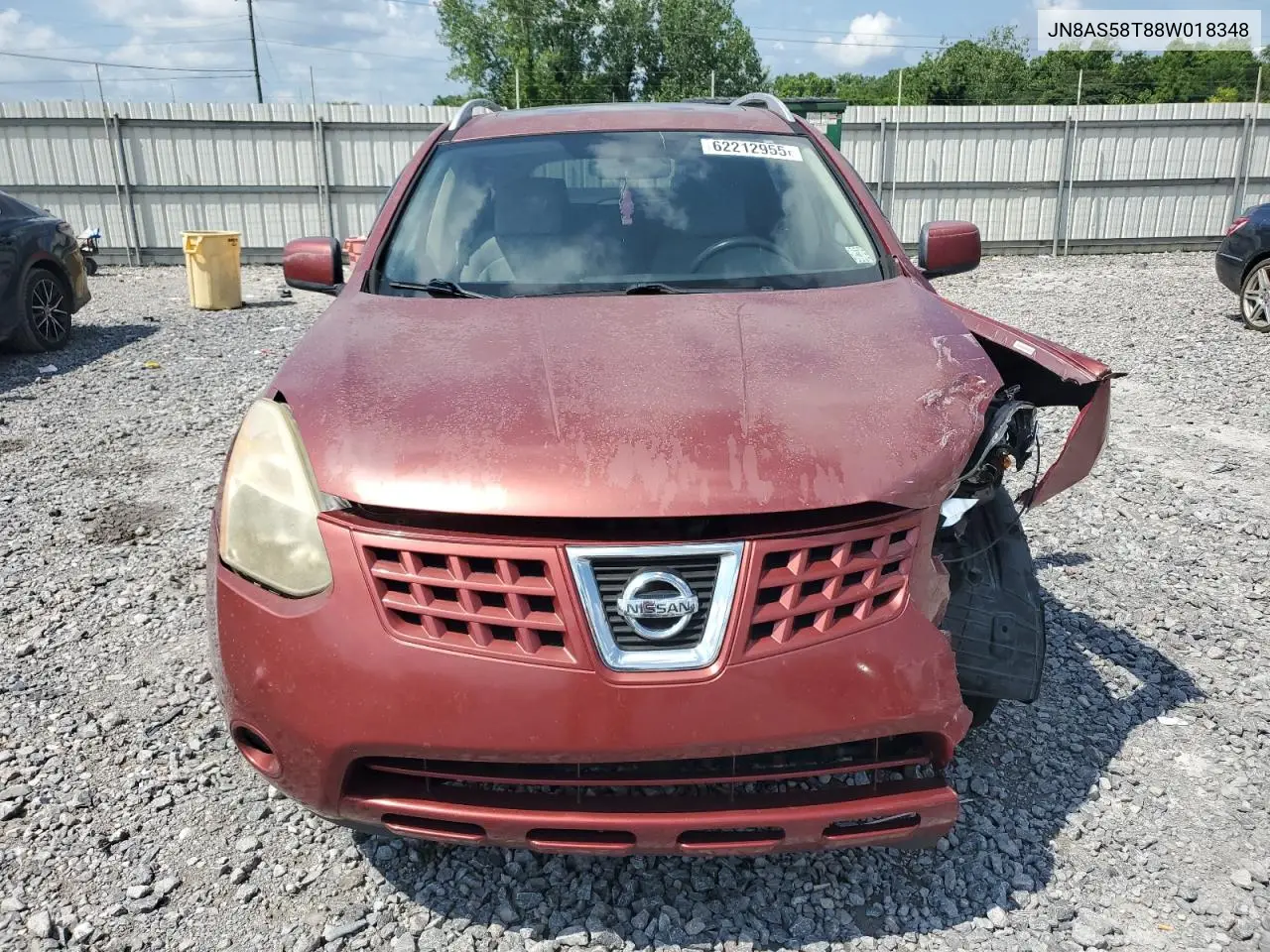 2008 Nissan Rogue S VIN: JN8AS58T88W018348 Lot: 62212955