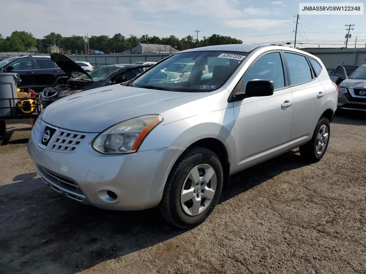 2008 Nissan Rogue S VIN: JN8AS58V08W122348 Lot: 62647335