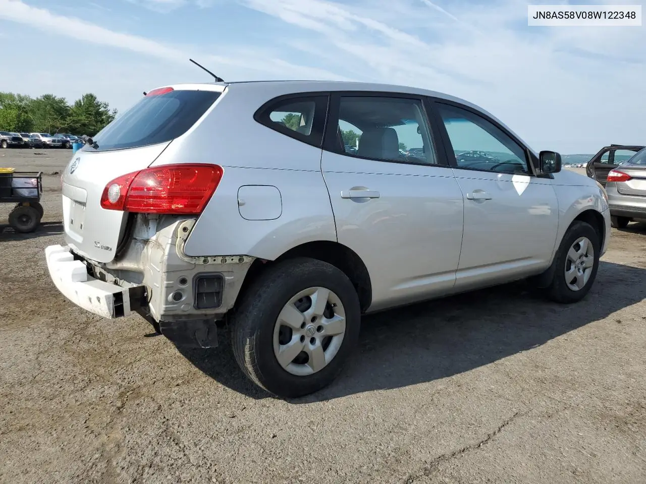 2008 Nissan Rogue S VIN: JN8AS58V08W122348 Lot: 62647335