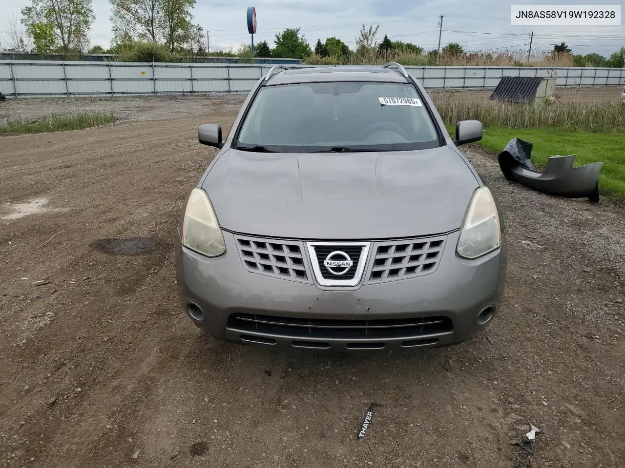2009 Nissan Rogue S VIN: JN8AS58V19W192328 Lot: 57072985