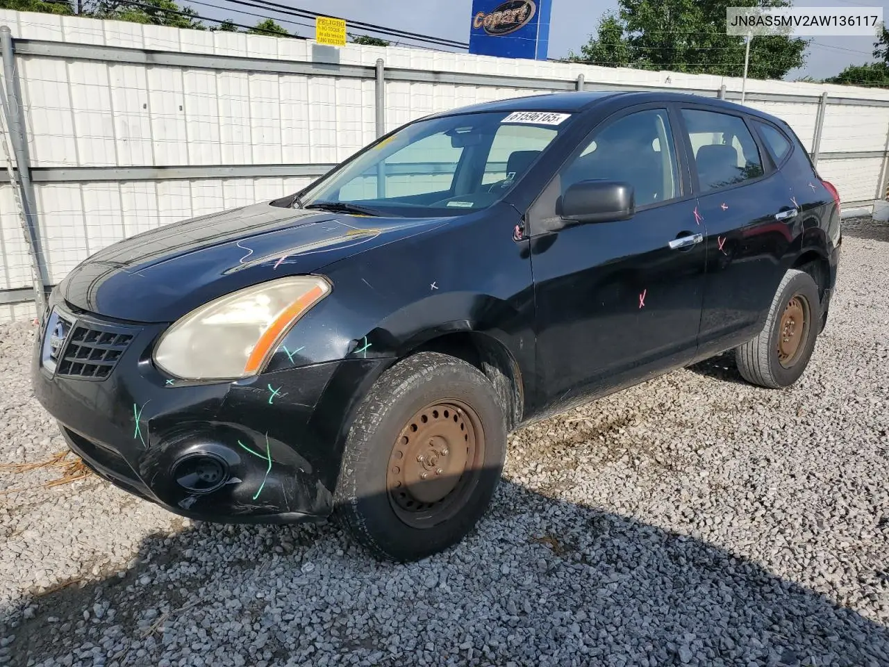2010 Nissan Rogue S VIN: JN8AS5MV2AW136117 Lot: 61596165