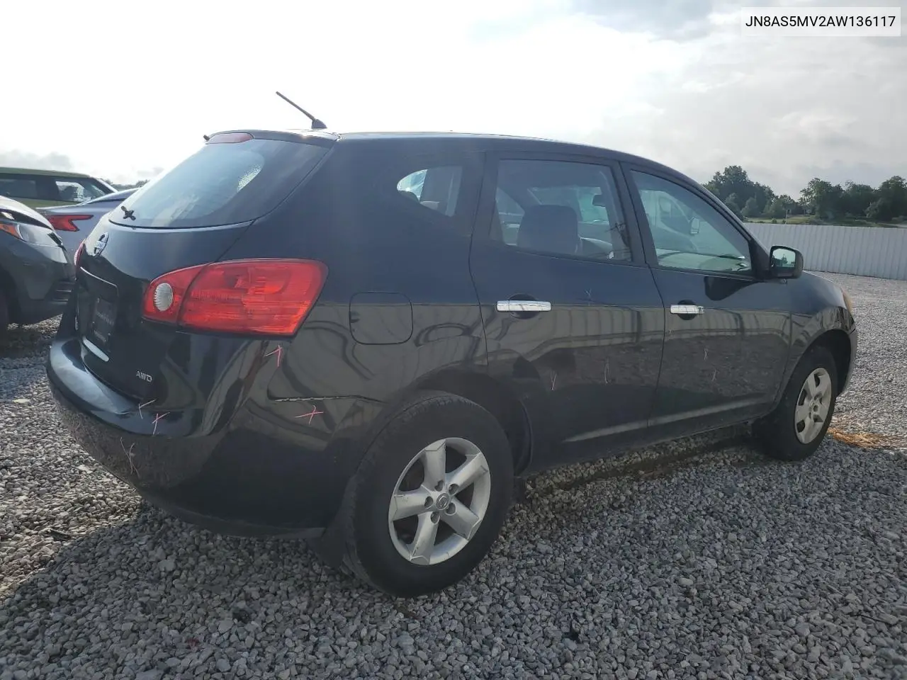 2010 Nissan Rogue S VIN: JN8AS5MV2AW136117 Lot: 61596165