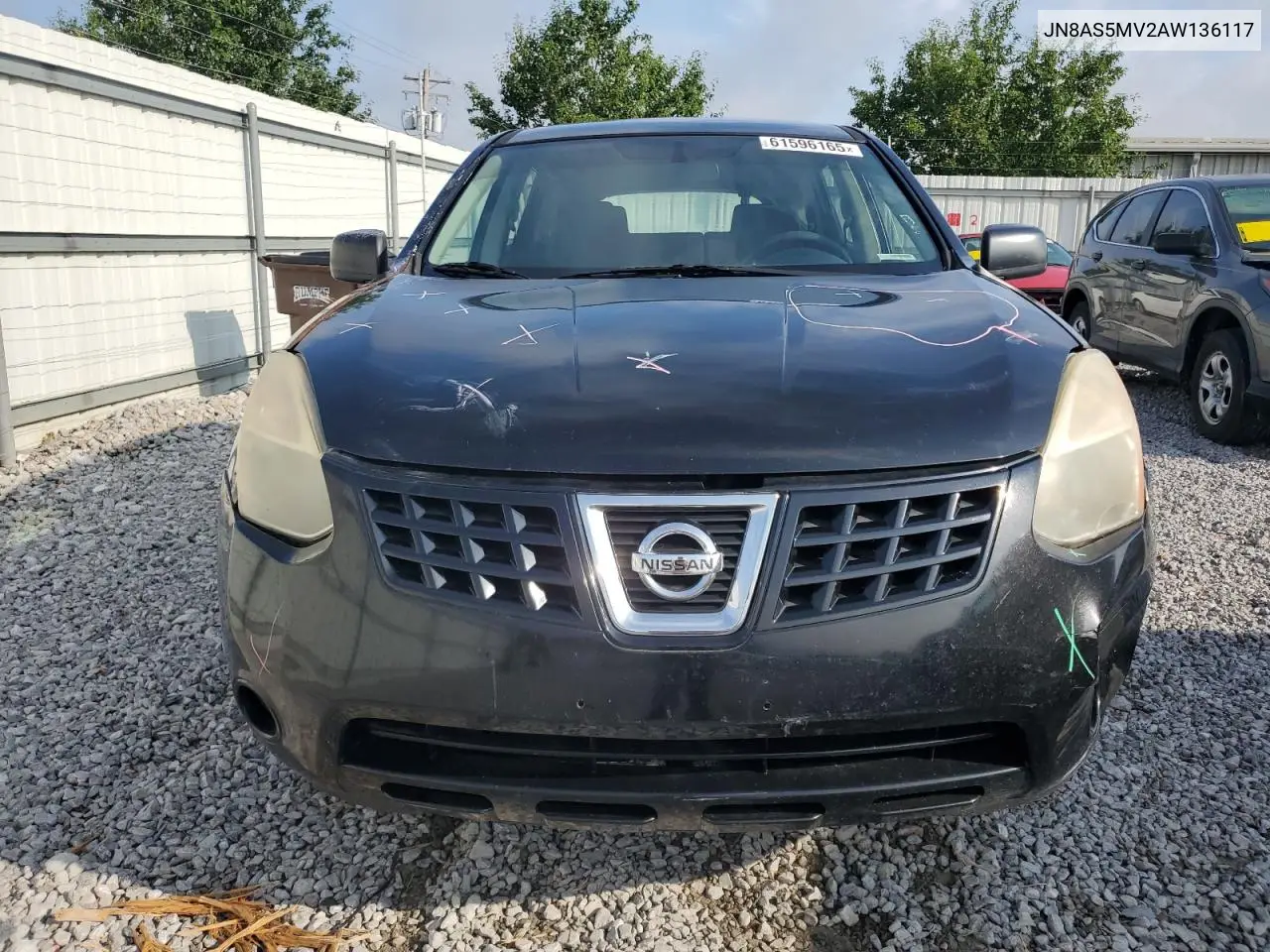2010 Nissan Rogue S VIN: JN8AS5MV2AW136117 Lot: 61596165