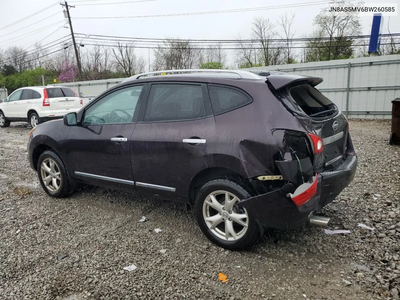 2011 Nissan Rogue S VIN: JN8AS5MV6BW260585 Lot: 51751005