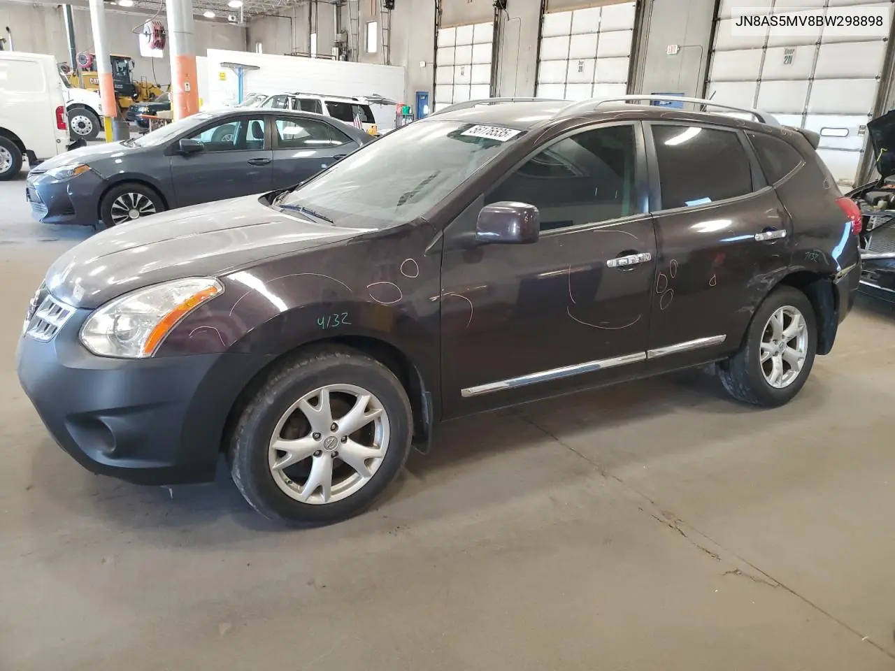 2011 Nissan Rogue S VIN: JN8AS5MV8BW298898 Lot: 56176535