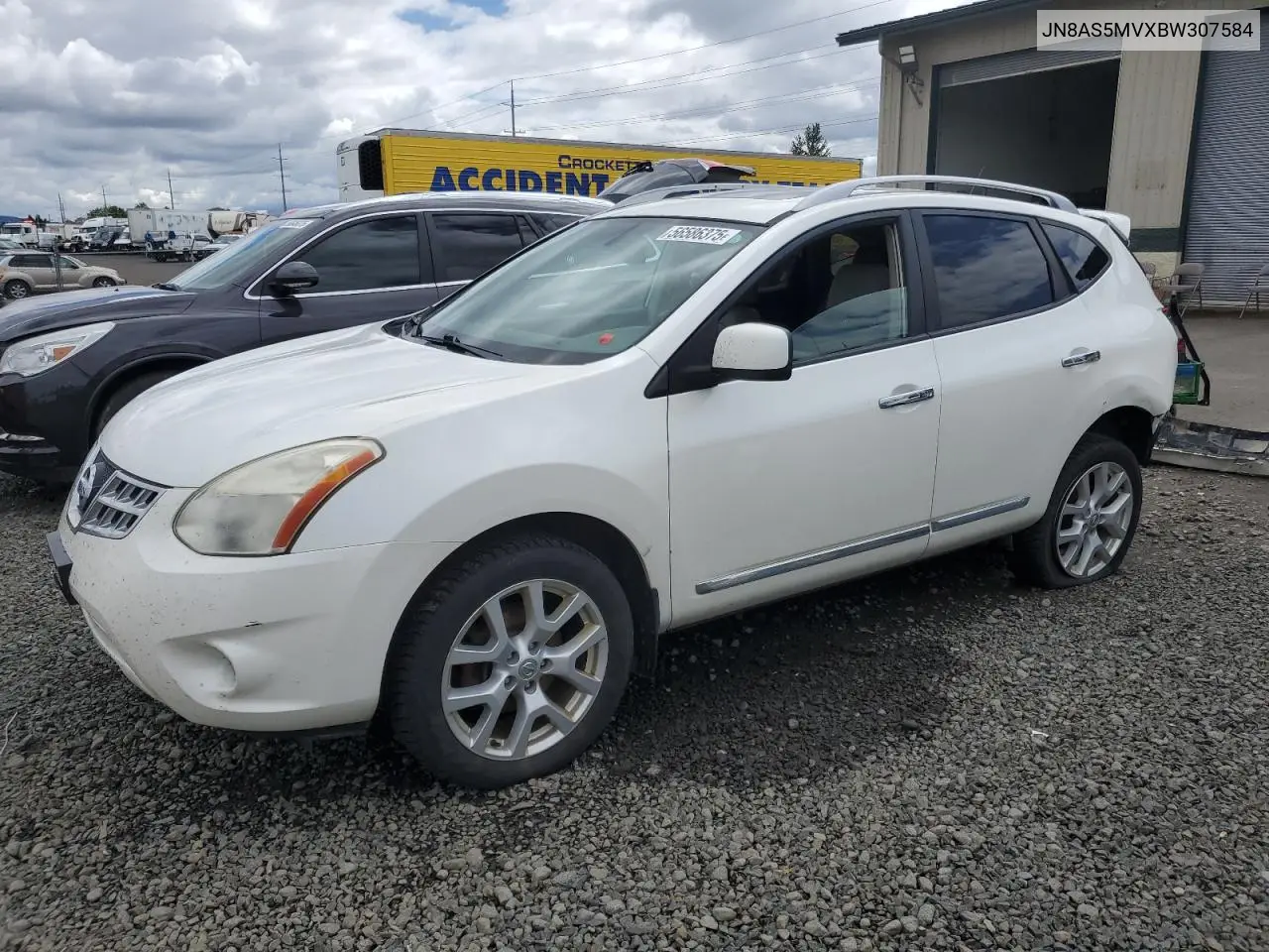 2011 Nissan Rogue S VIN: JN8AS5MVXBW307584 Lot: 56586375
