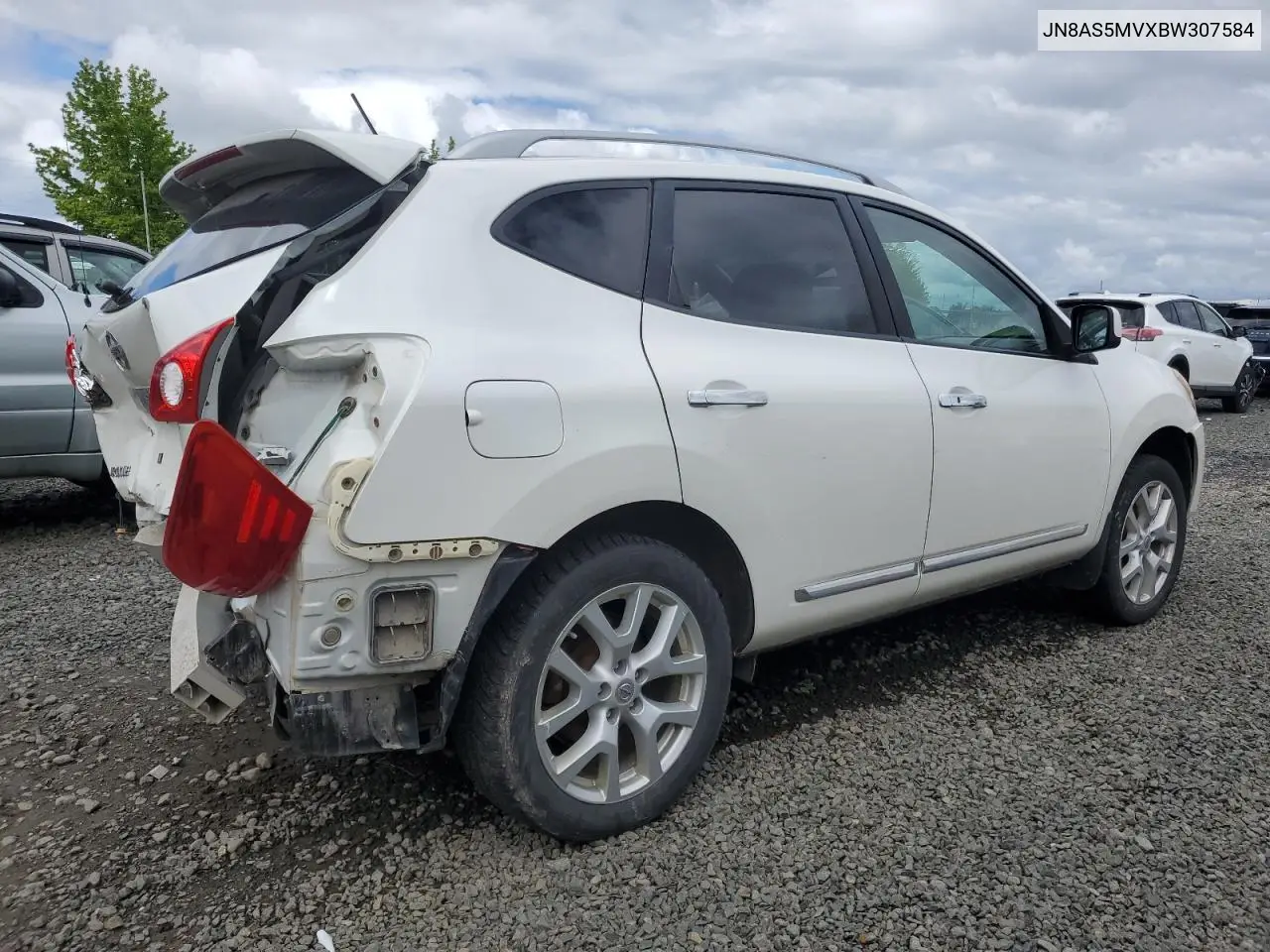 2011 Nissan Rogue S VIN: JN8AS5MVXBW307584 Lot: 56586375
