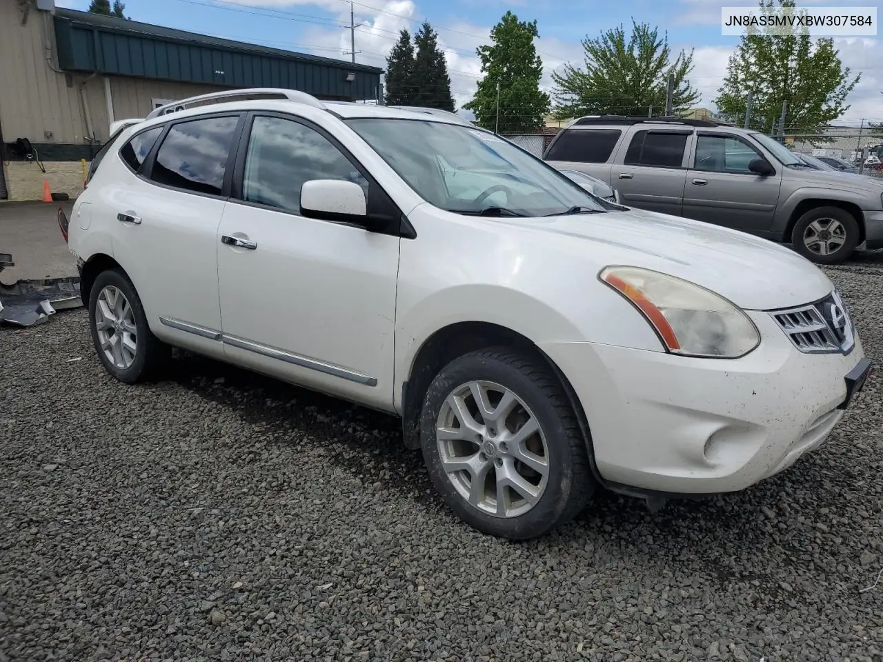 2011 Nissan Rogue S VIN: JN8AS5MVXBW307584 Lot: 56586375