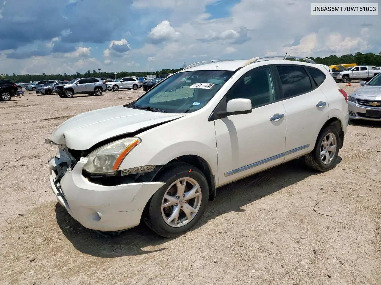2011 Nissan Rogue S VIN: JN8AS5MT7BW151003 Lot: 62455435