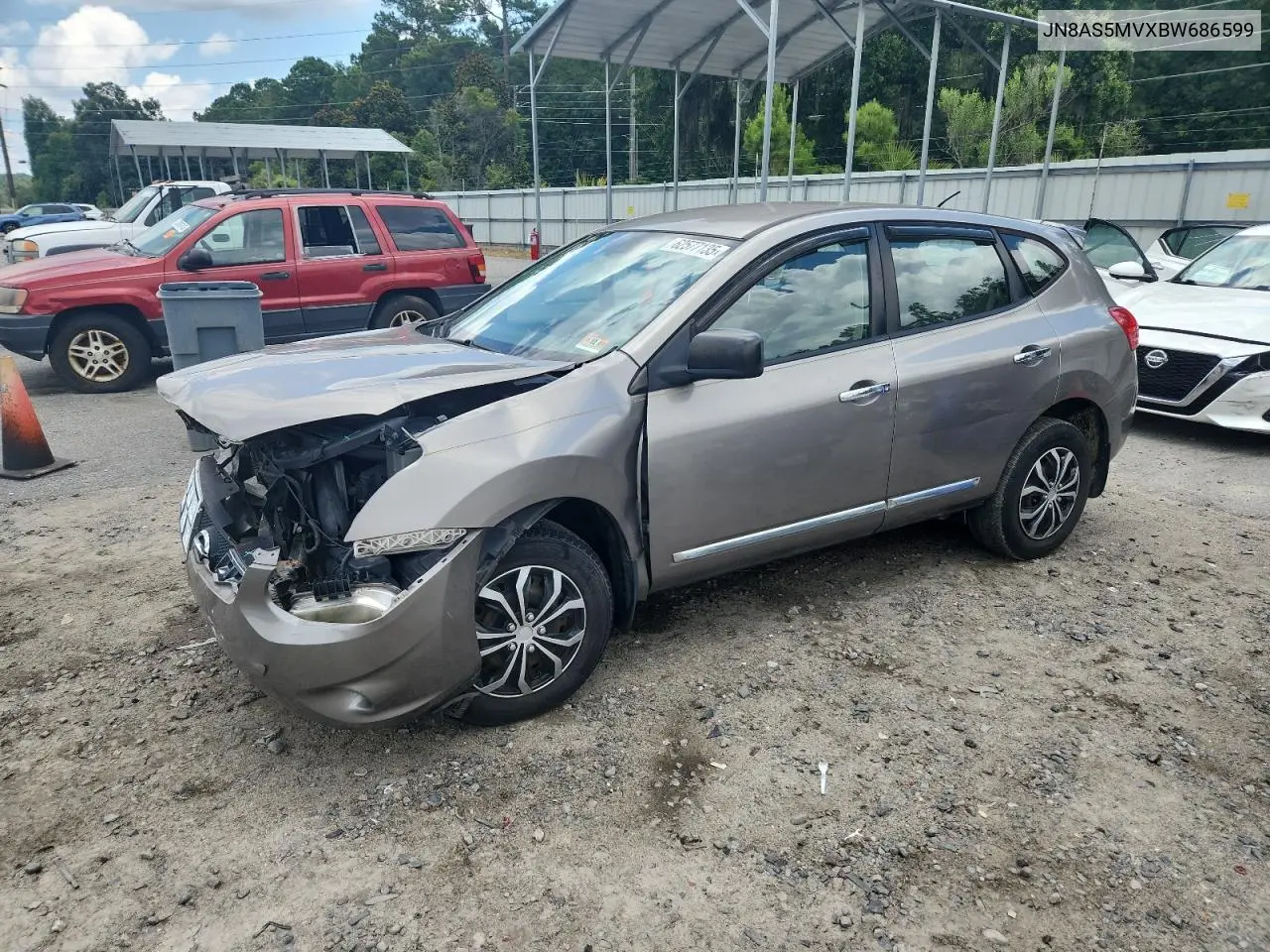 2011 Nissan Rogue S VIN: JN8AS5MVXBW686599 Lot: 62577135