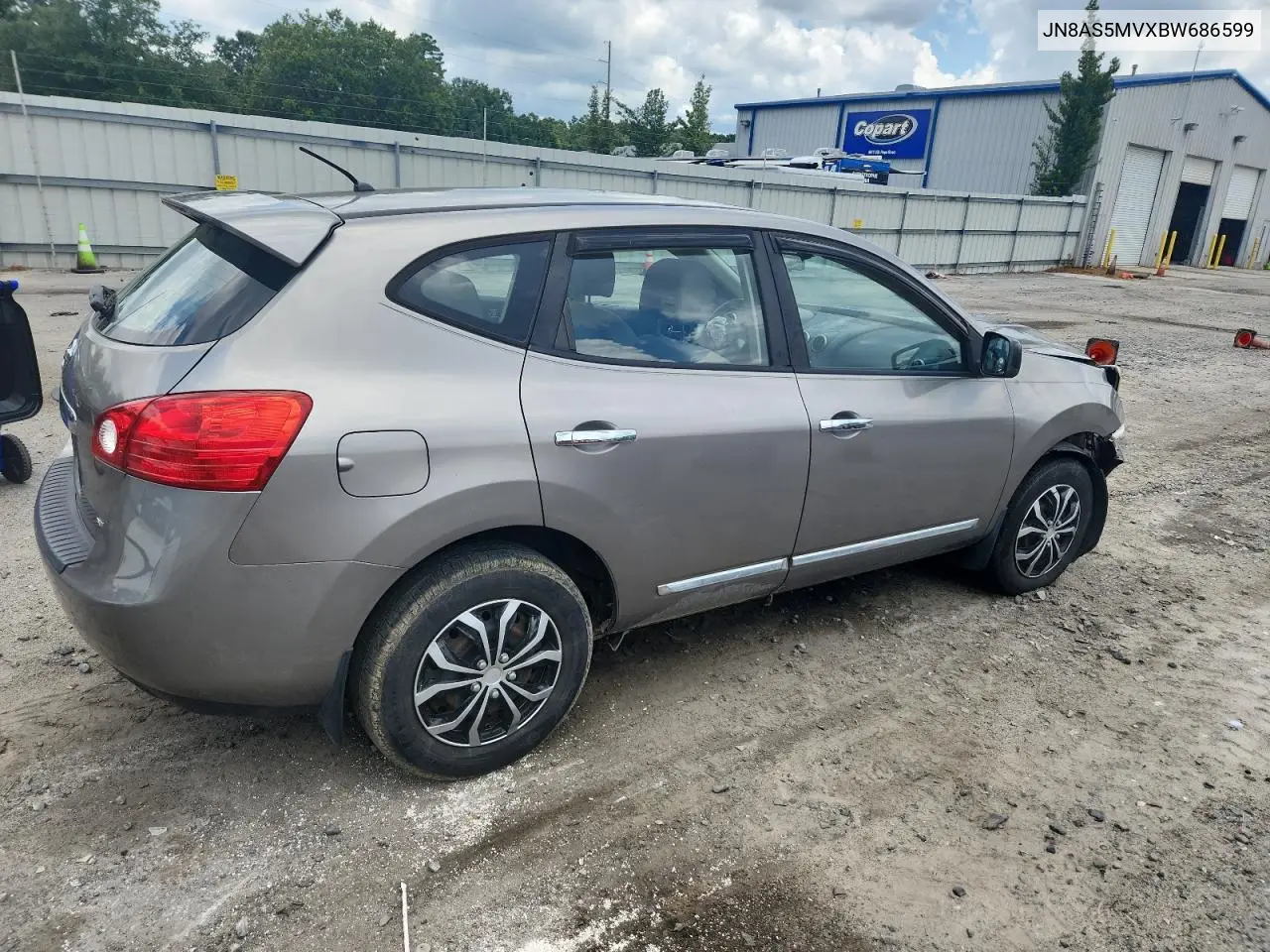 2011 Nissan Rogue S VIN: JN8AS5MVXBW686599 Lot: 62577135