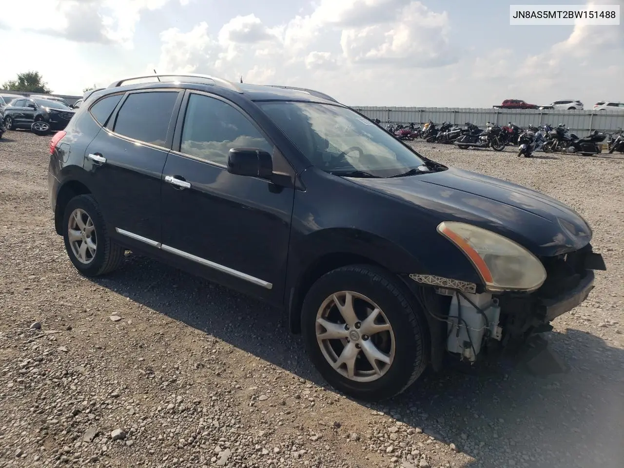 2011 Nissan Rogue S VIN: JN8AS5MT2BW151488 Lot: 62739895