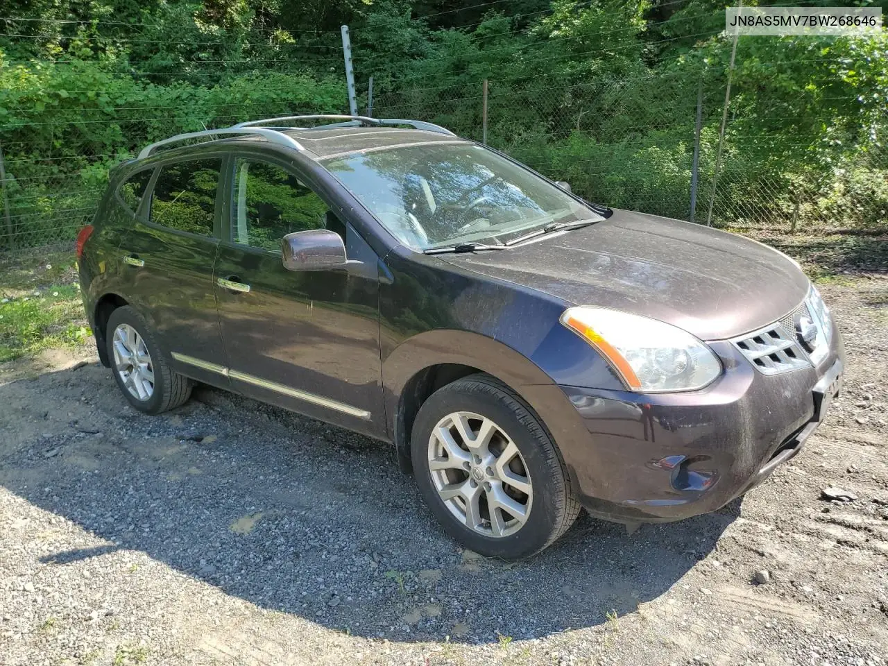 2011 Nissan Rogue S VIN: JN8AS5MV7BW268646 Lot: 63125155