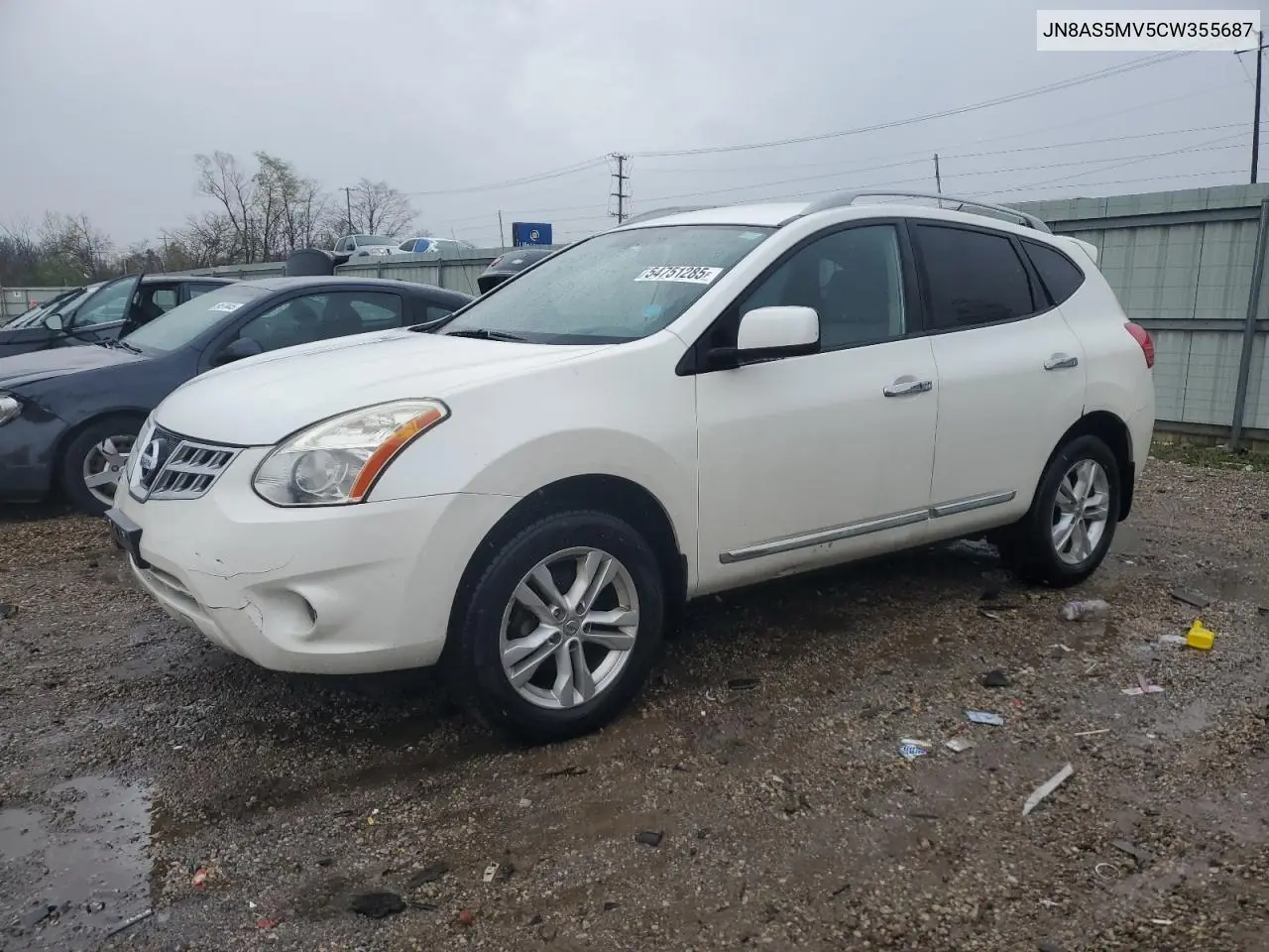 2012 Nissan Rogue S VIN: JN8AS5MV5CW355687 Lot: 54751285