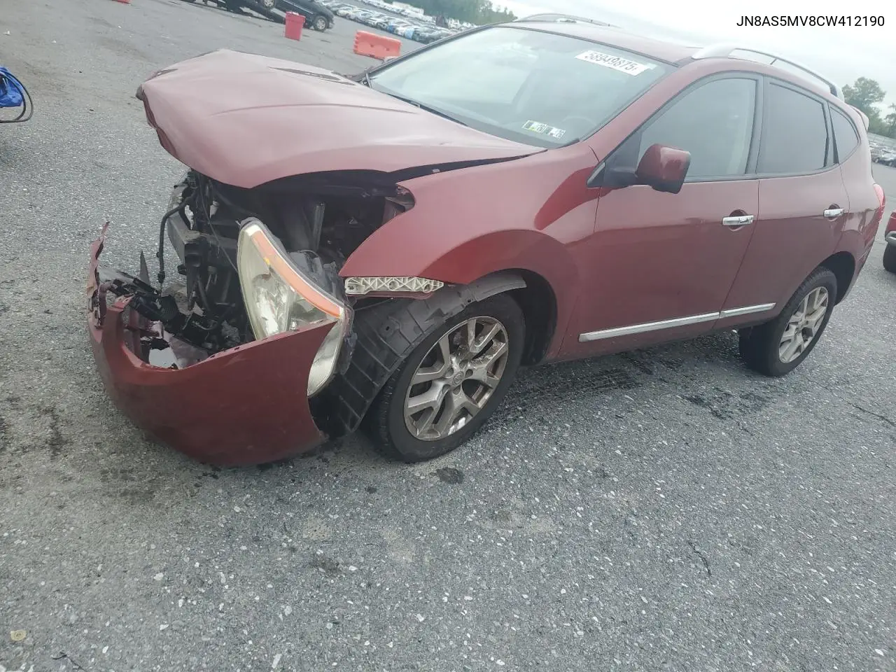 2012 Nissan Rogue S VIN: JN8AS5MV8CW412190 Lot: 58949875