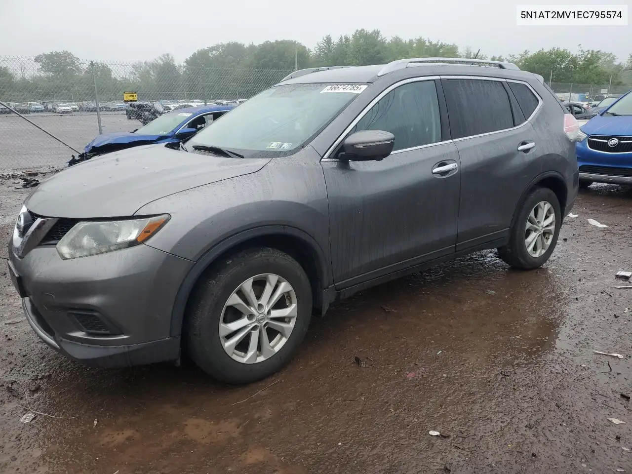 2014 Nissan Rogue S VIN: 5N1AT2MV1EC795574 Lot: 56674785