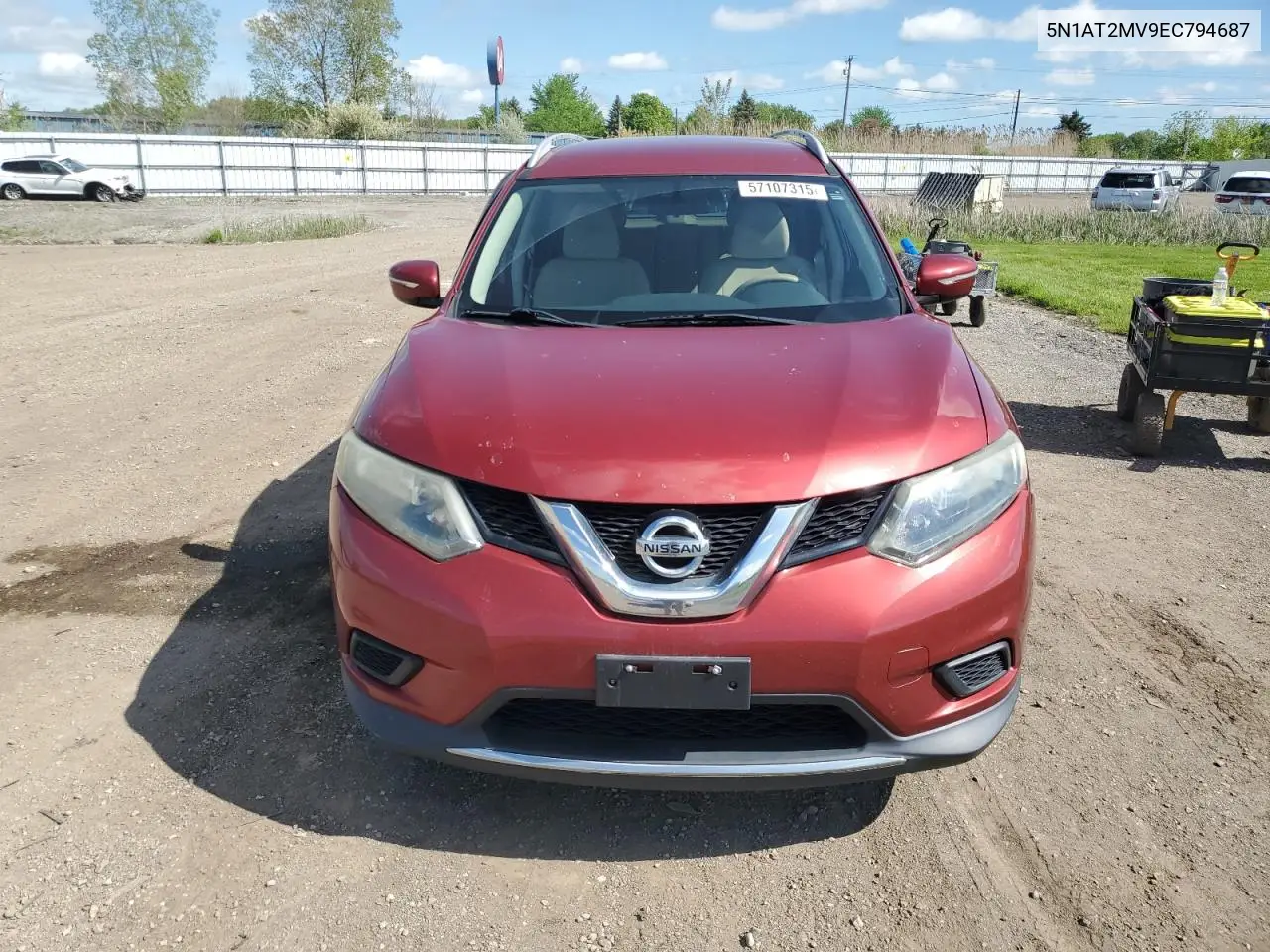 2014 Nissan Rogue S VIN: 5N1AT2MV9EC794687 Lot: 57107315