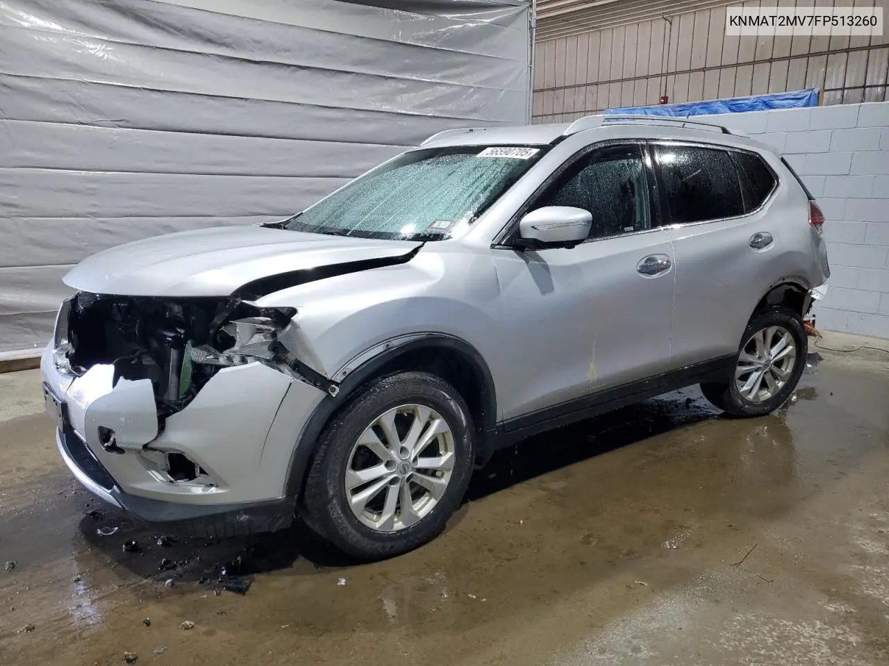 2015 Nissan Rogue S VIN: KNMAT2MV7FP513260 Lot: 56590705