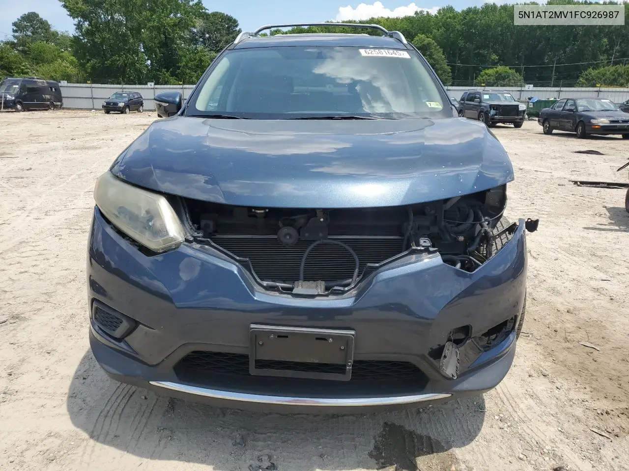 2015 Nissan Rogue S VIN: 5N1AT2MV1FC926987 Lot: 62581645