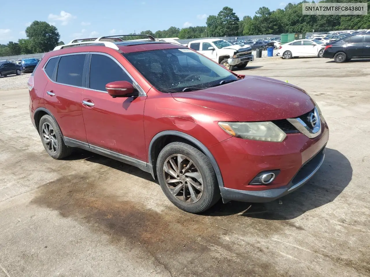 2015 Nissan Rogue S VIN: 5N1AT2MT8FC843801 Lot: 63002605