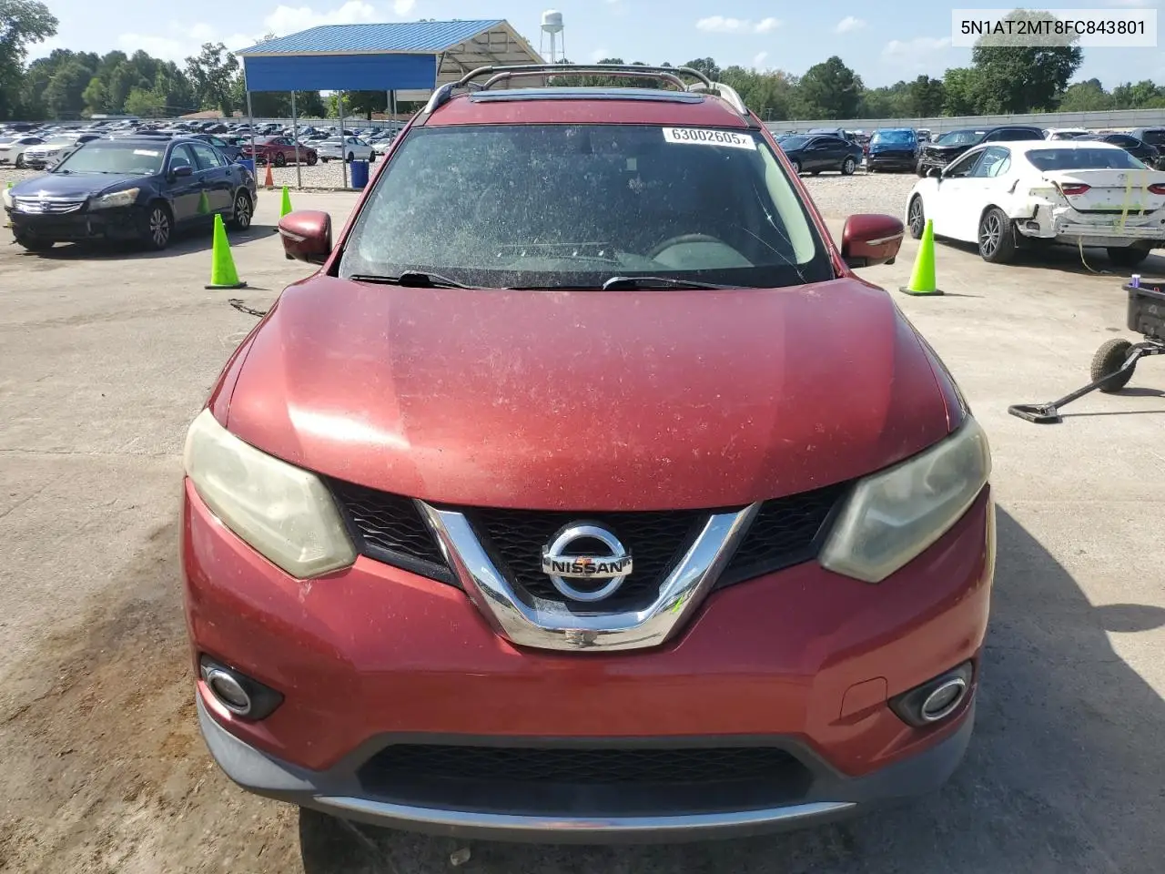 2015 Nissan Rogue S VIN: 5N1AT2MT8FC843801 Lot: 63002605