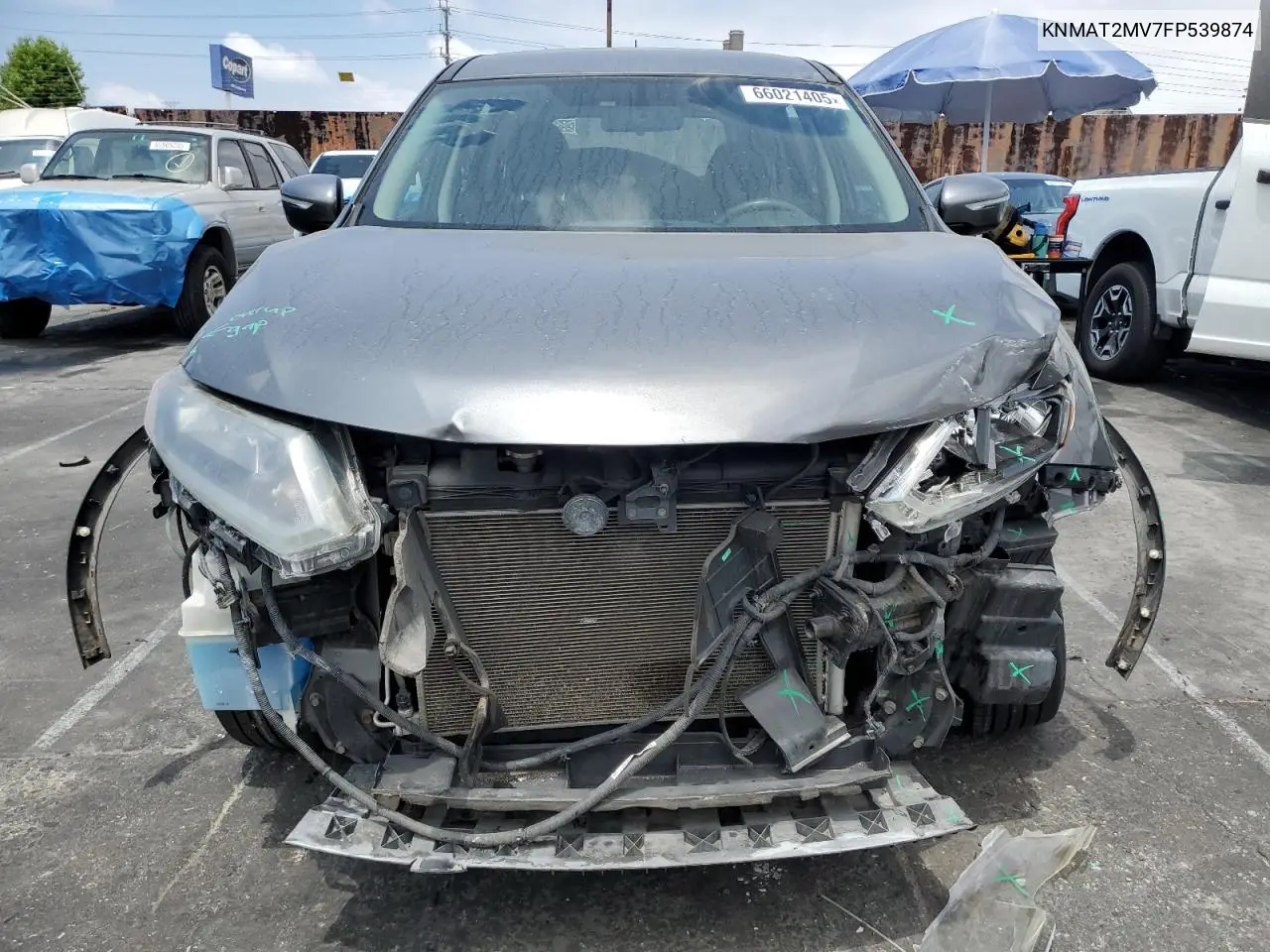 2015 Nissan Rogue S VIN: KNMAT2MV7FP539874 Lot: 66021405