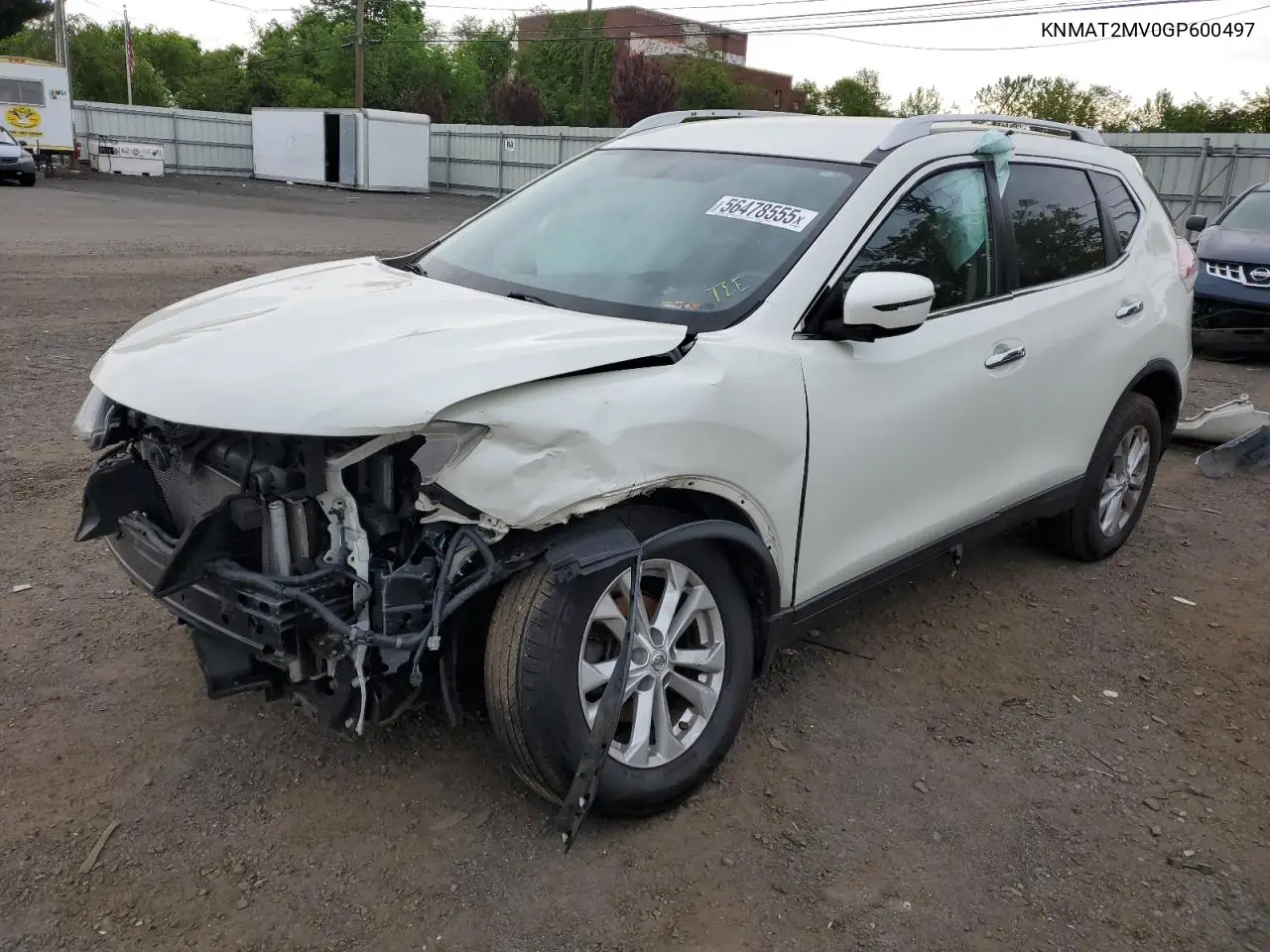 2016 Nissan Rogue S VIN: KNMAT2MV0GP600497 Lot: 56478555