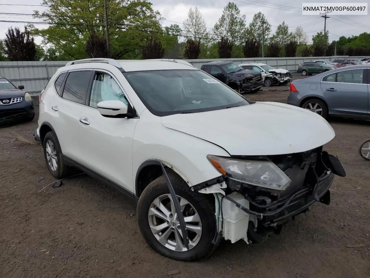 2016 Nissan Rogue S VIN: KNMAT2MV0GP600497 Lot: 56478555