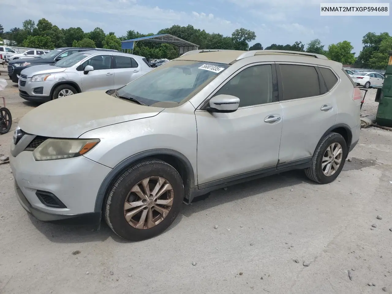 2016 Nissan Rogue S VIN: KNMAT2MTXGP594688 Lot: 56801035