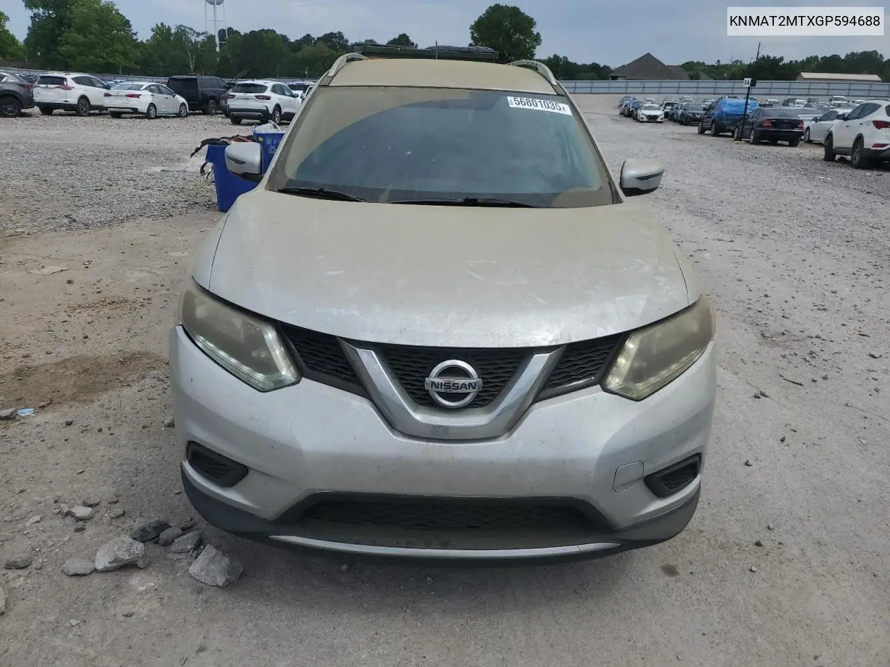 2016 Nissan Rogue S VIN: KNMAT2MTXGP594688 Lot: 56801035