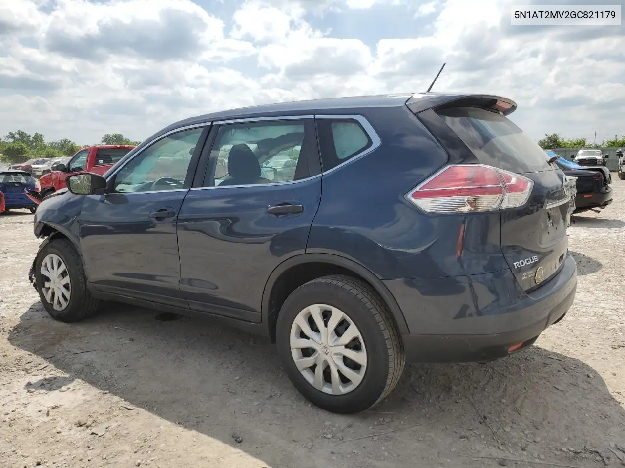 2016 Nissan Rogue S VIN: 5N1AT2MV2GC821179 Lot: 57087245