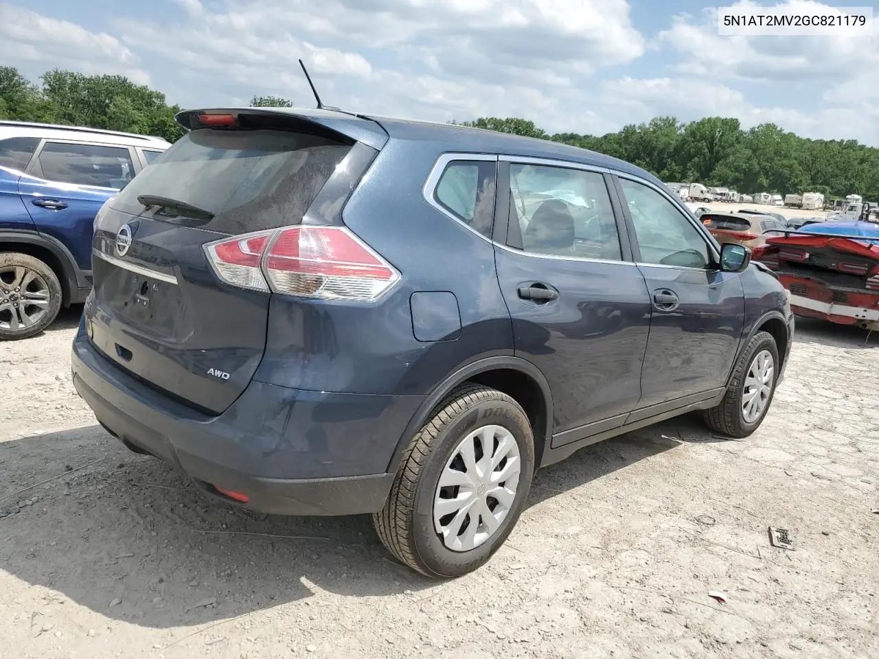 2016 Nissan Rogue S VIN: 5N1AT2MV2GC821179 Lot: 57087245