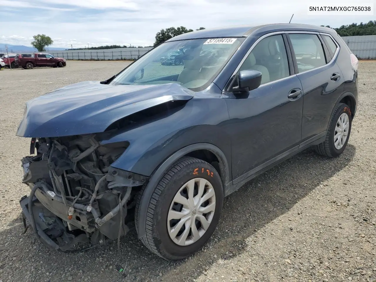 2016 Nissan Rogue S VIN: 5N1AT2MVXGC765038 Lot: 57159415