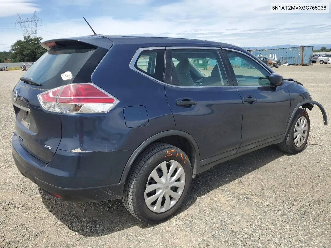2016 Nissan Rogue S VIN: 5N1AT2MVXGC765038 Lot: 57159415